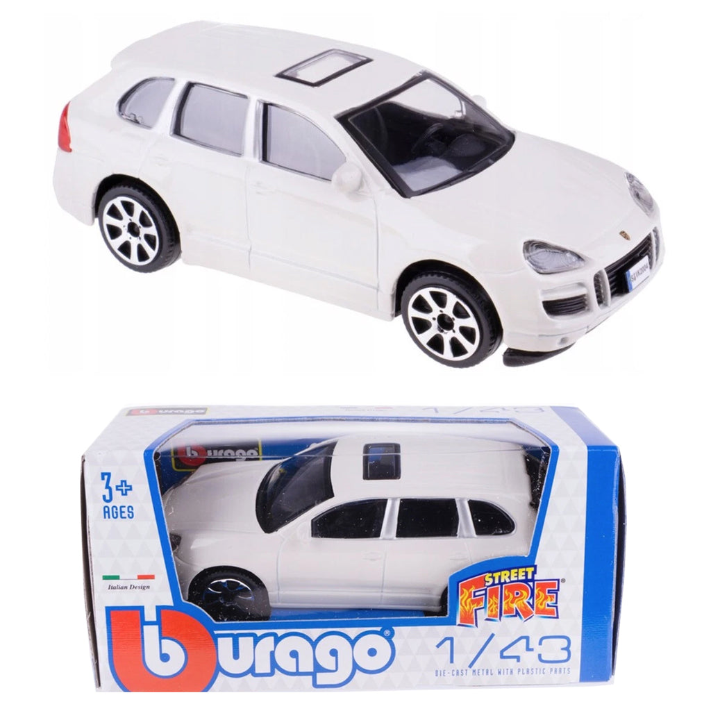 Bburago Street Fire - Porsche Cayenne Turbo White (1:43 Scale)