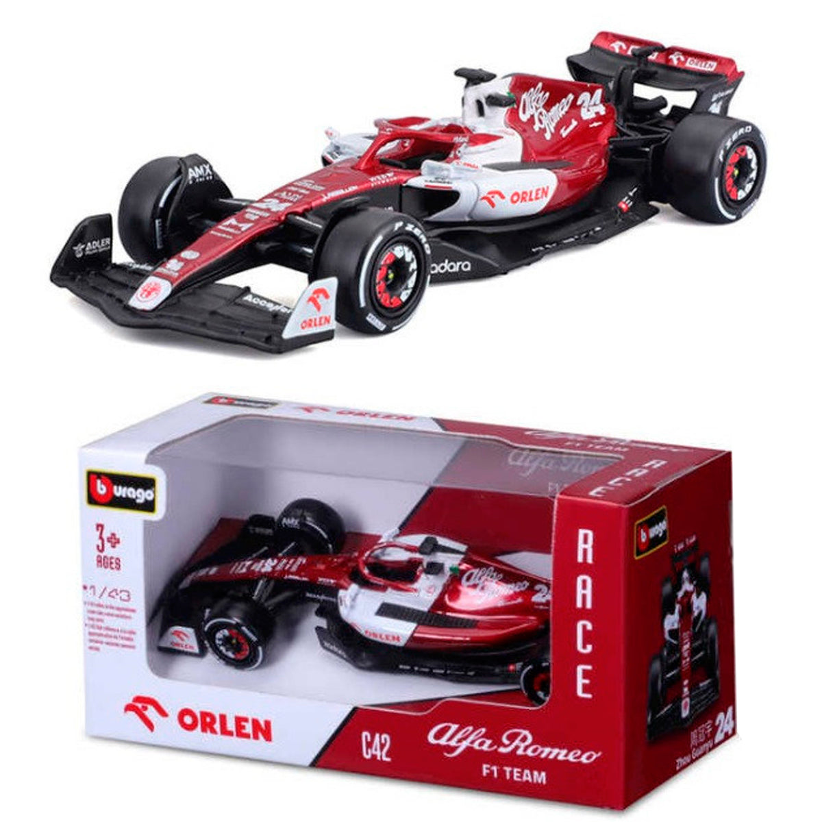 Bburago Alfa Romeo C42 F1 2022 #24 Zhou Guanyu (1/43)
