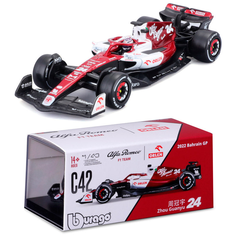 Bburago Alfa Romeo C42 F1 2022 #24 Zhou Guanyu With Case (1/43)