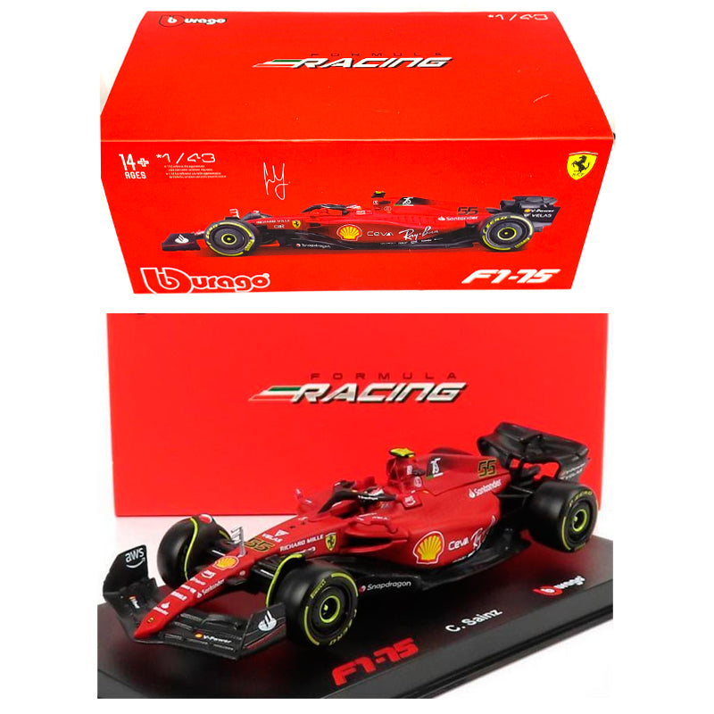 BBurago Burago Ferrari F1-75 #55 Carlos Sainz Jr 2022 1/43 18 BBurago Burago Ferrari F1-75 #55 Carlos Sainz Jr 2022 1/43 18