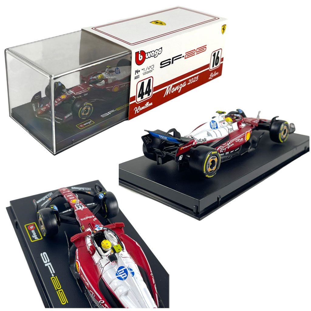 Bburago Ferrari SF-25 F1 2025 Monza #44 Hamilton With Case (1:43)