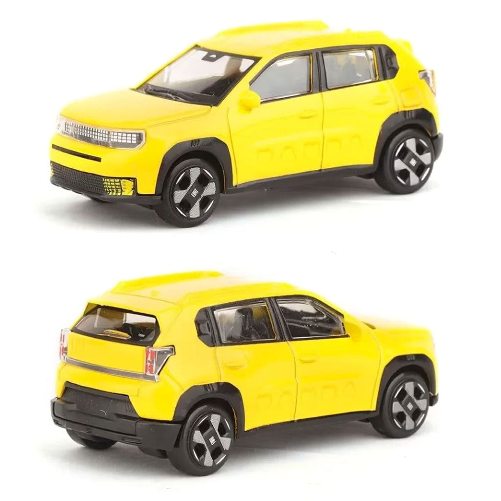 Bburago Fiat Panda EV 2024 Yellow / Black (Street Fire) 1:43 Scale