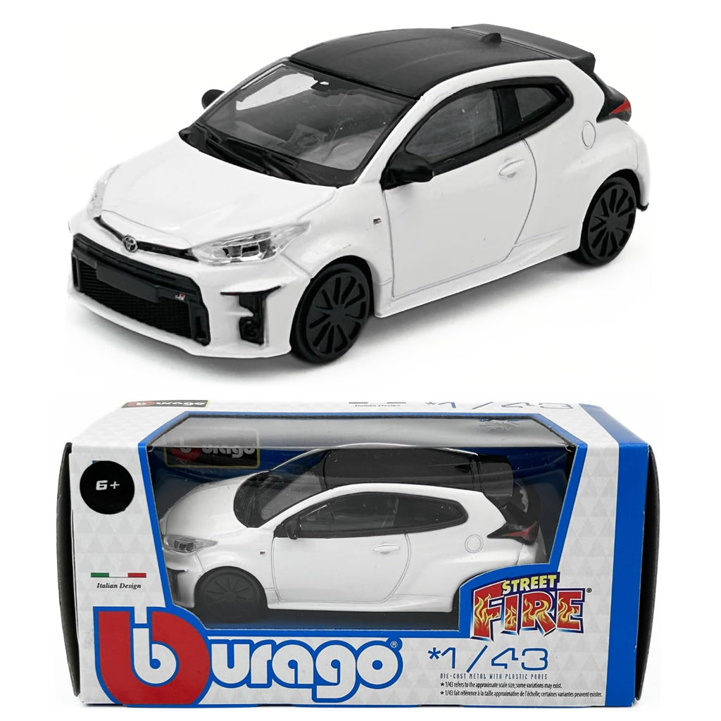 Bburago Street Fire - Toyota GR Yaris White (1:43 Scale) – AGR Models