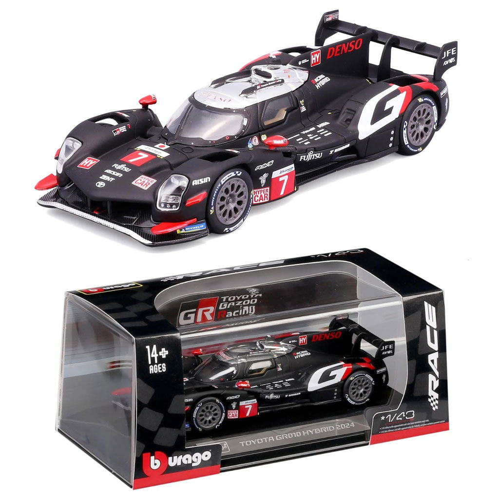 Bburago Toyota GR010 Hybrid Black #7 Le Mans 24H 2024 With Case (1:43)