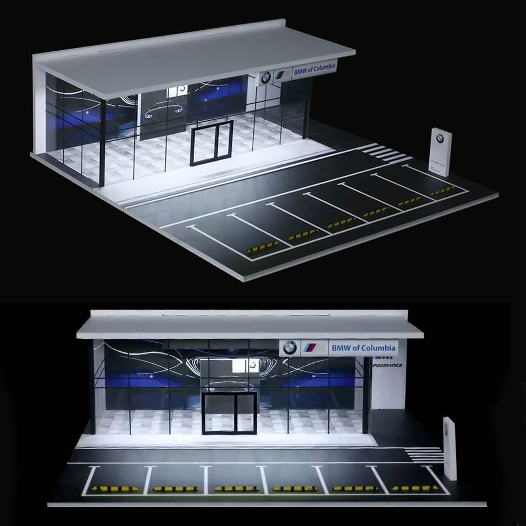 Black Box Diorama Showroom With LED Light - BMW Dealership (1:64)