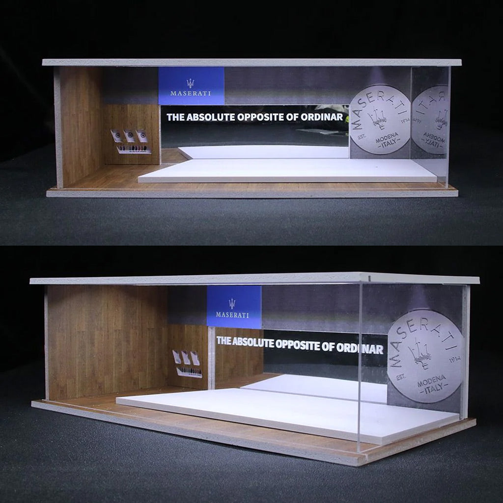 BBD Showroom Display Case With LED Light - Maserati (1:64 Scale)
