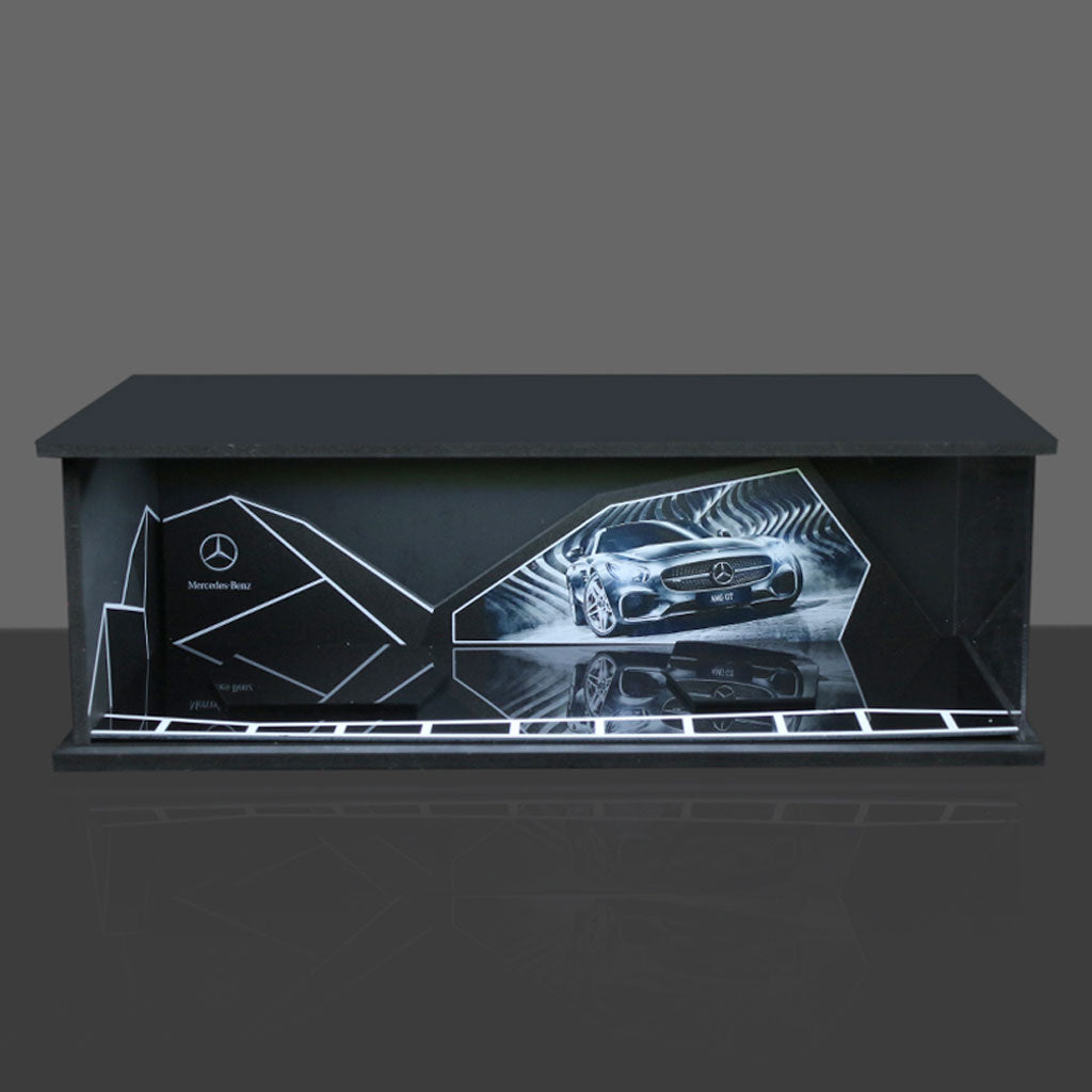 Black Box Diorama Showroom With LED Light - Mercedes-Benz (1:64 Scale)