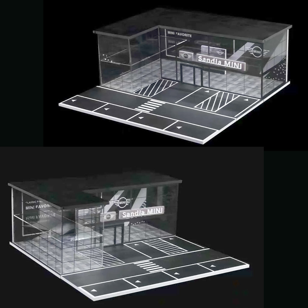 BBD Dealership Showroom Diorama With LED Light - MINI (1:64 Scale)
