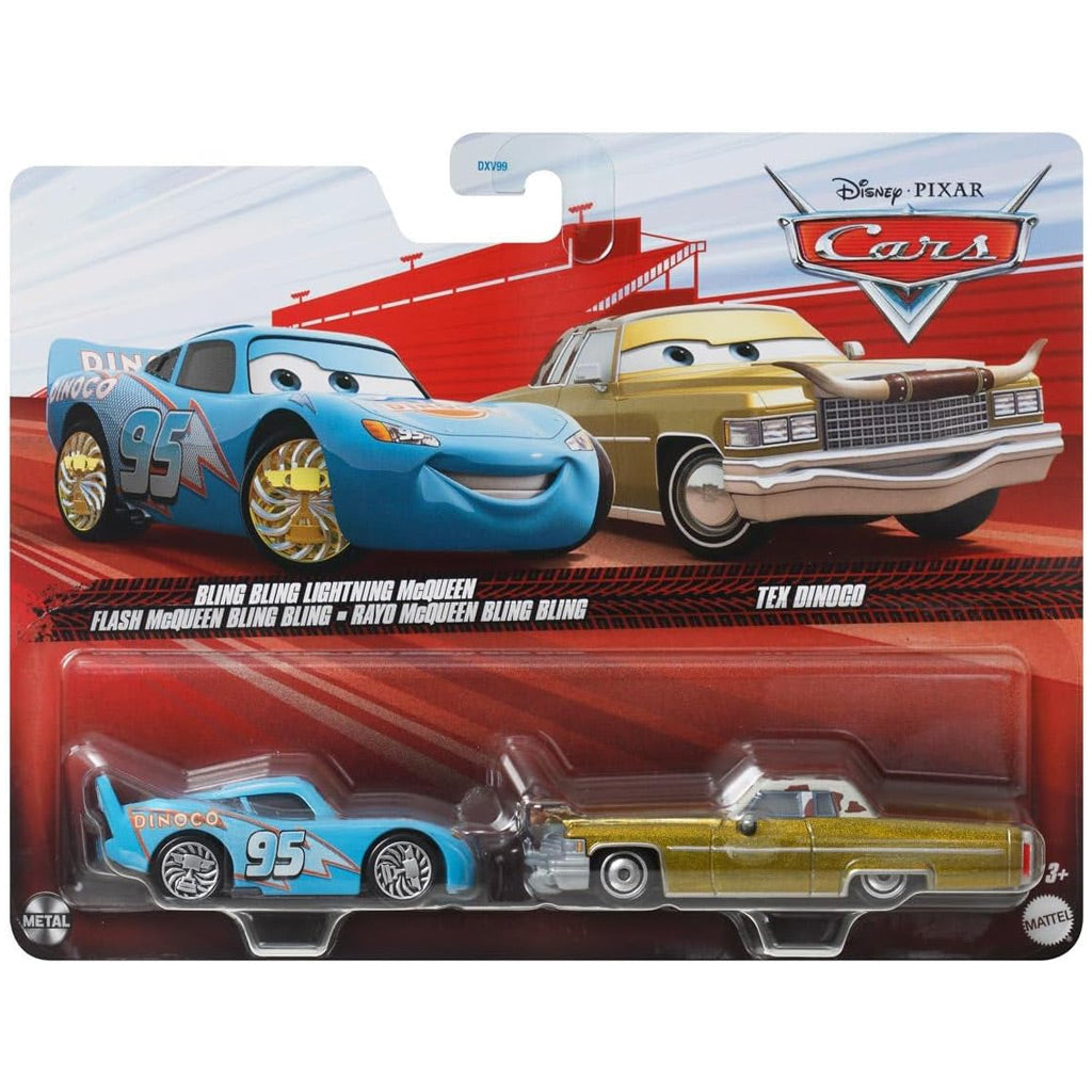 Disney Pixar Cars Twin Pack - Bling Lightning McQueen & Tex Dinoco
