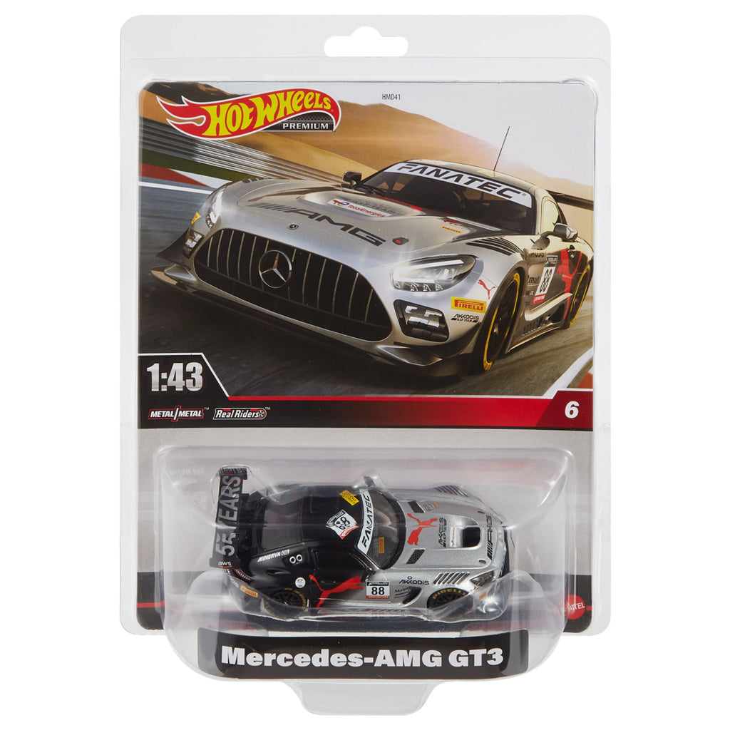 Hot Wheels Premium 1:43 #6 - Mercedes-AMG GT3 Silver / Black