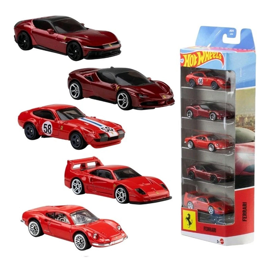 Hot Wheels 5 Pack - Ferrari (Dino, SF90, 365 GTB4, 12Cilindri, F40)