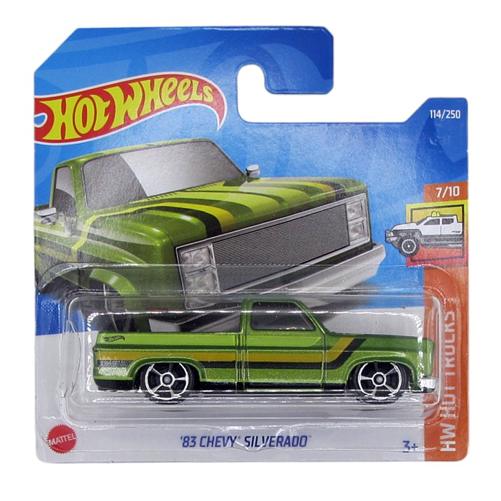 Hot Wheels - '83 Chevy Silverado Green (SC) Hot Trucks (Card Creased)