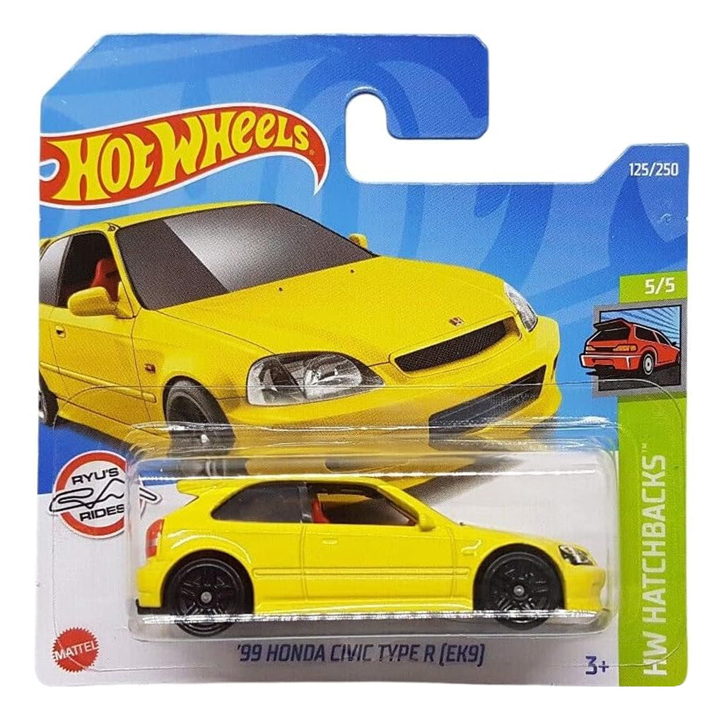 Hot Wheels - '99 Honda Civic Type R EK9 Yellow (SC) (Card Creased)