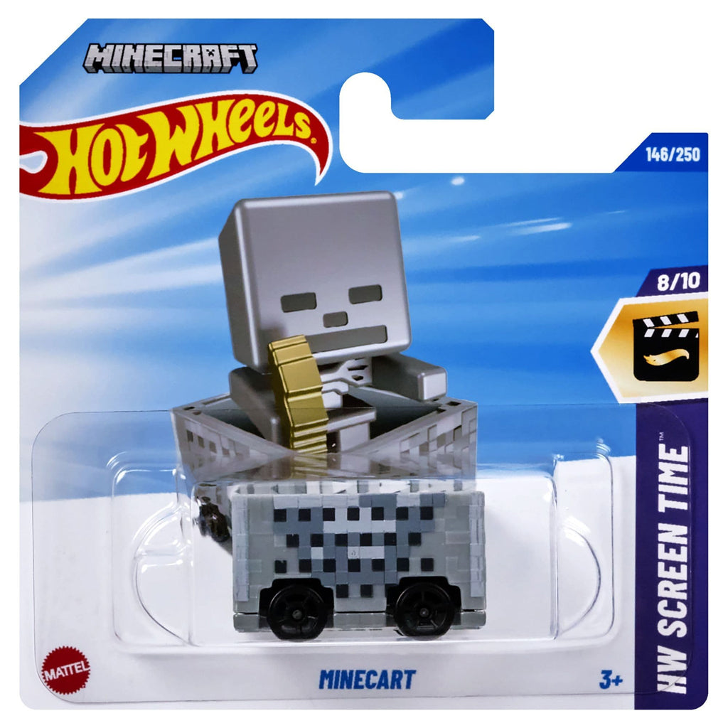 Hot Wheels - Minecraft Minecart Grey (SC) 2025 HW Screen Time (HYY82)