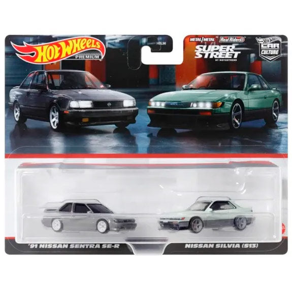 Hot Wheels Premium Twin Pack - Nissan Sentra SE-R & Nissan Silvia S13