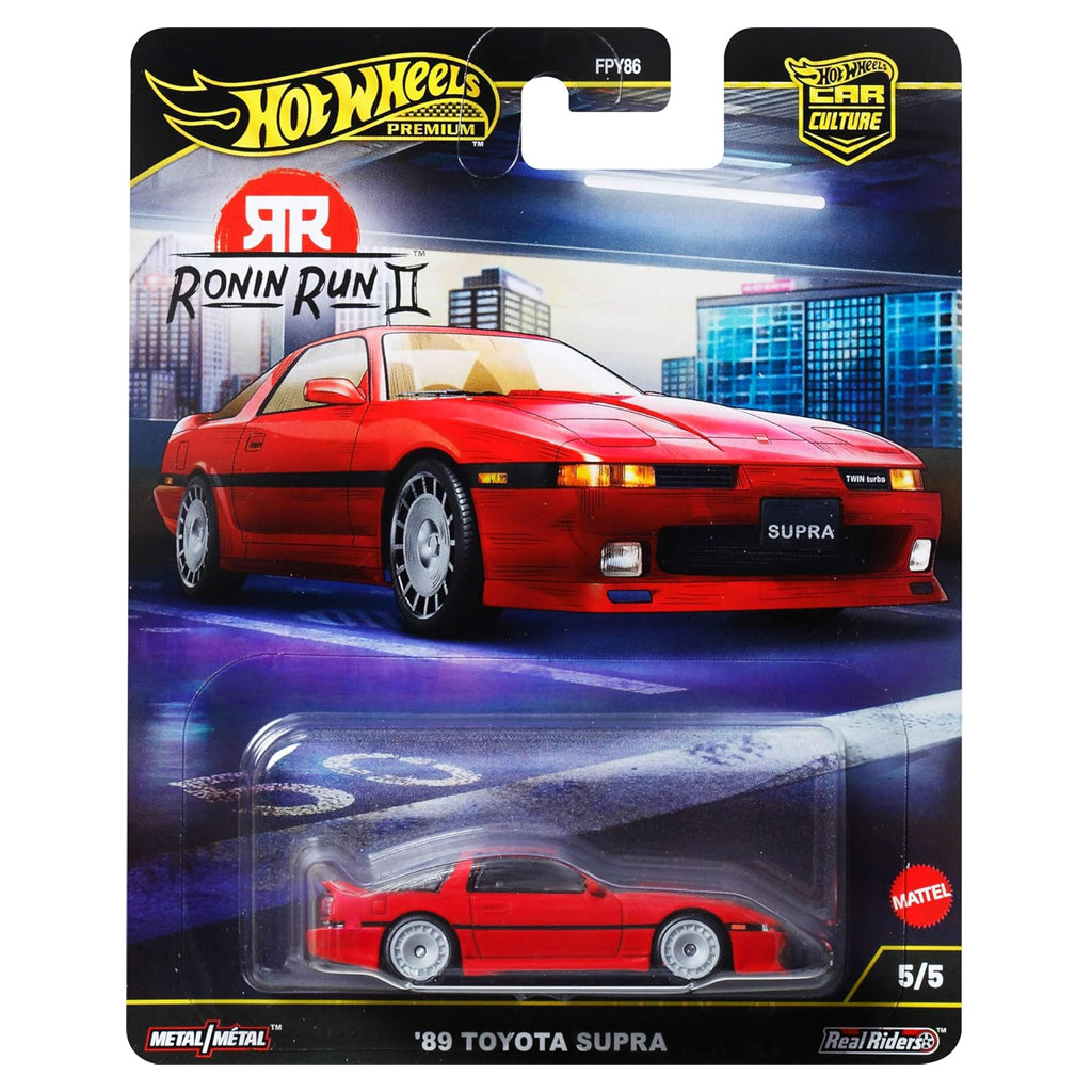 Hot Wheels Ronin Run II - 5/5 - '89 Toyota Supra Red (Card Creased