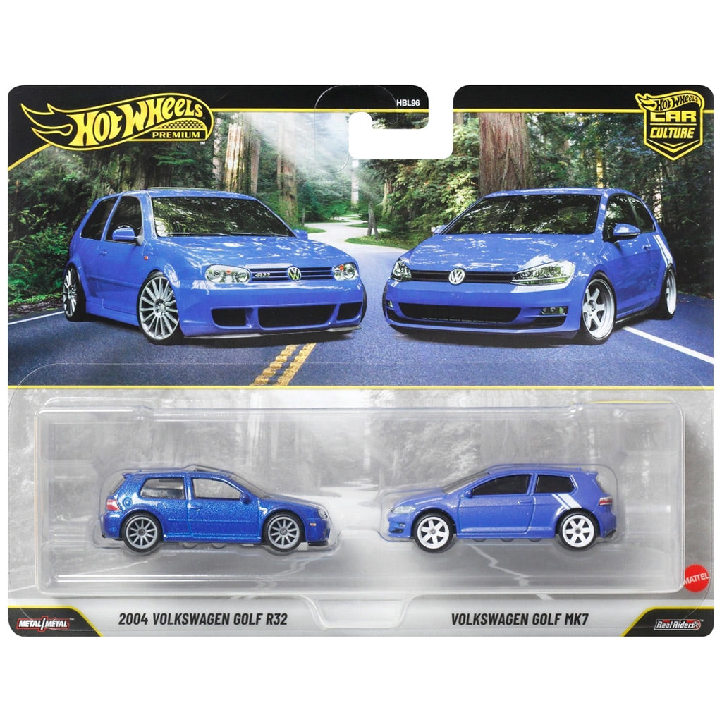 Hot Wheels Premium 2 Pack - Volkswagen Golf R32 & Volkswagen Golf Mk7