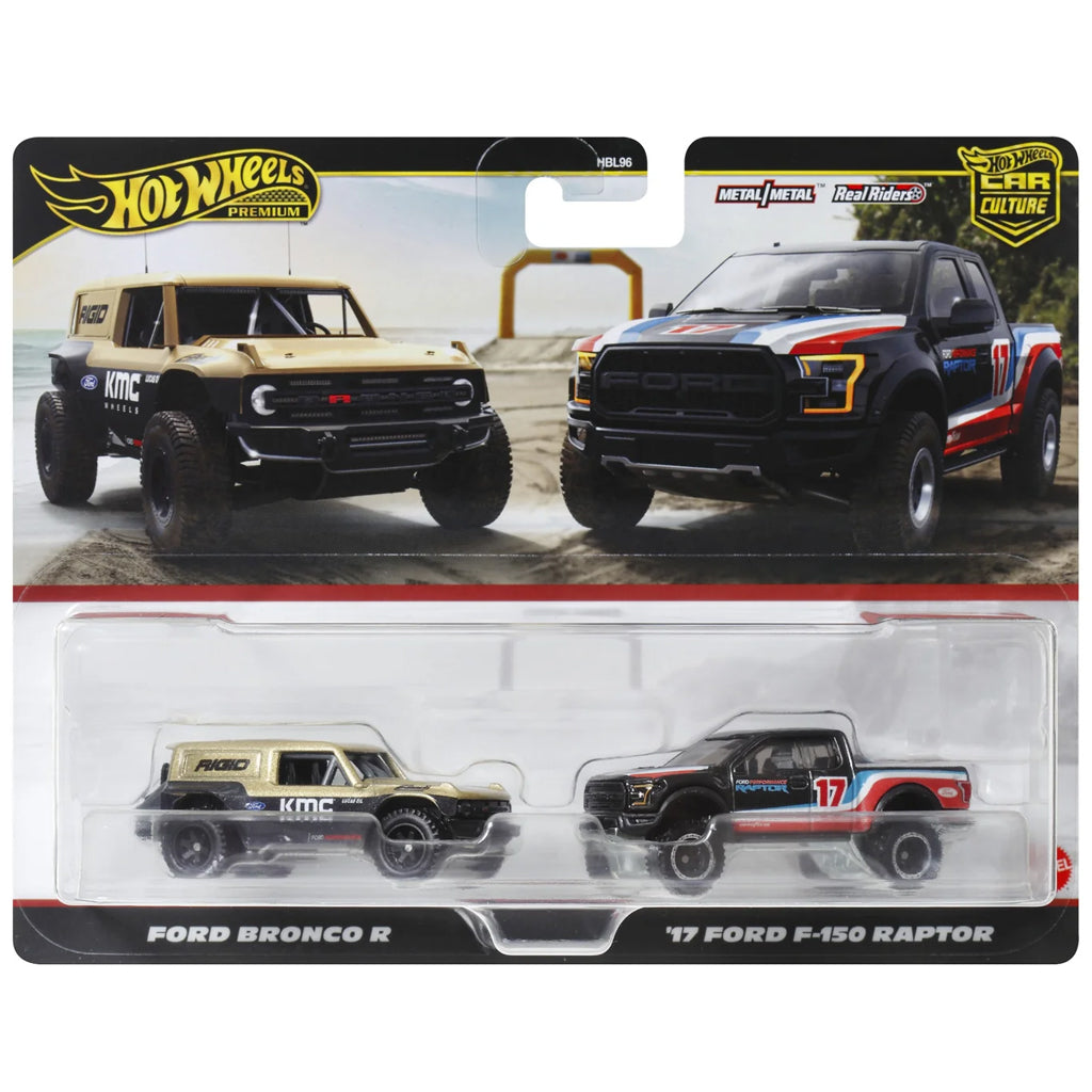 Hot Wheels Premium Twin Pack - Ford Bronco R & '17 Ford F-150 Raptor