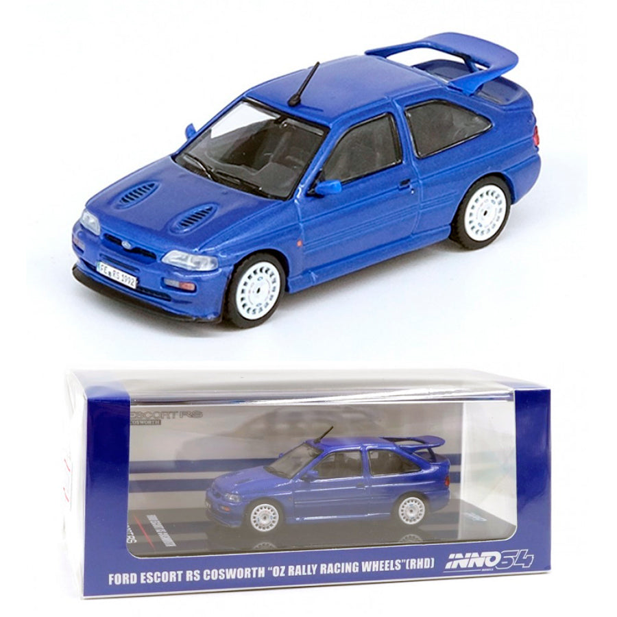 Inno64 Ford Escort RS Cosworth RHD Metallic Blue OZ Wheels (1/64)