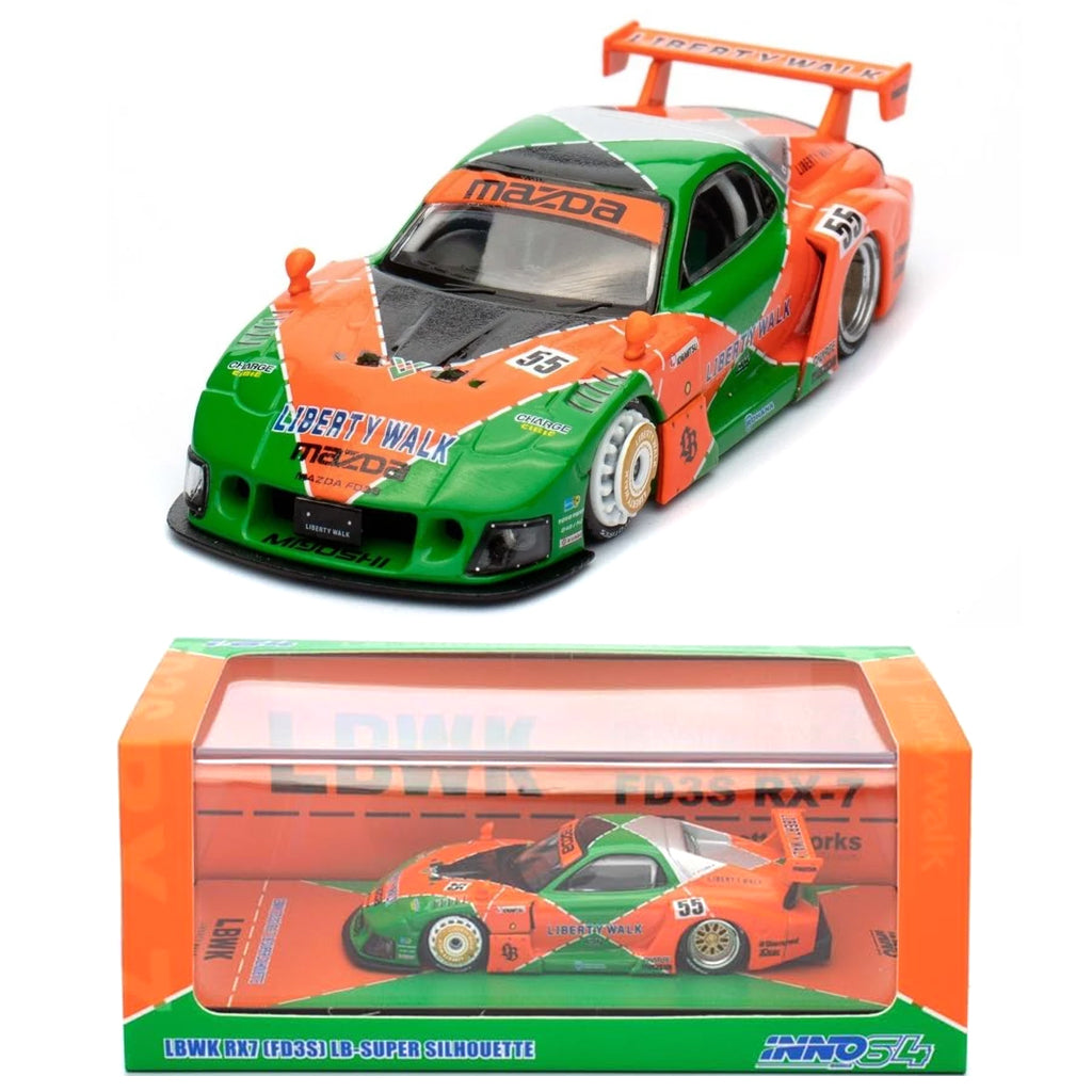 Inno64 LBWK Mazda RX7 FD3S LB-Super Silhouette Green / Orange