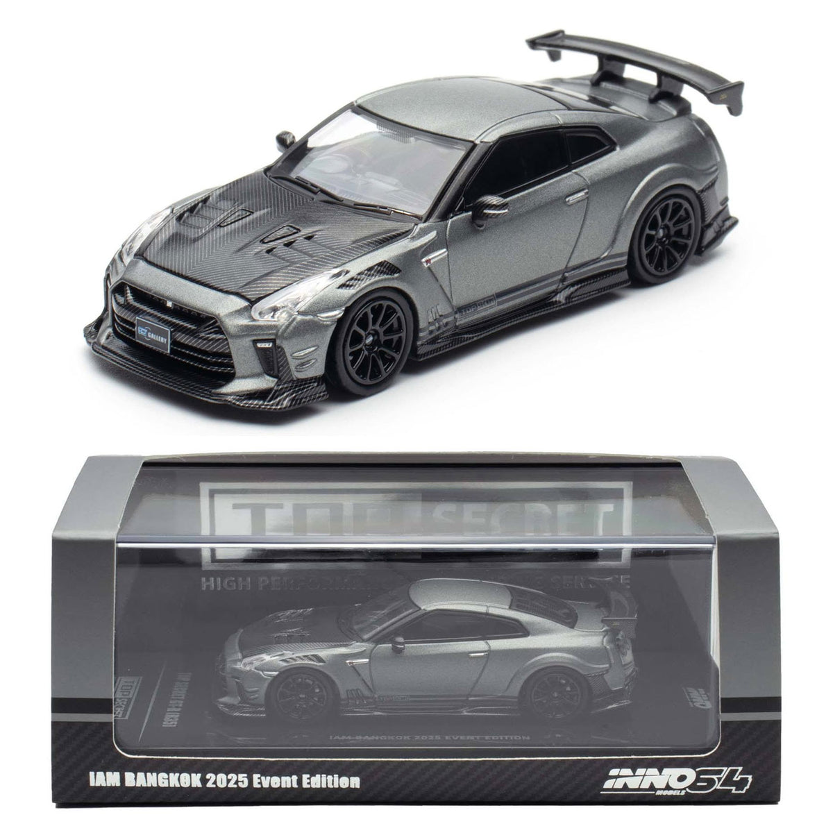 Inno64 Nissan GT-R R35 Top Secret Grey IAM Bangkok 2025 Edition (1:64)