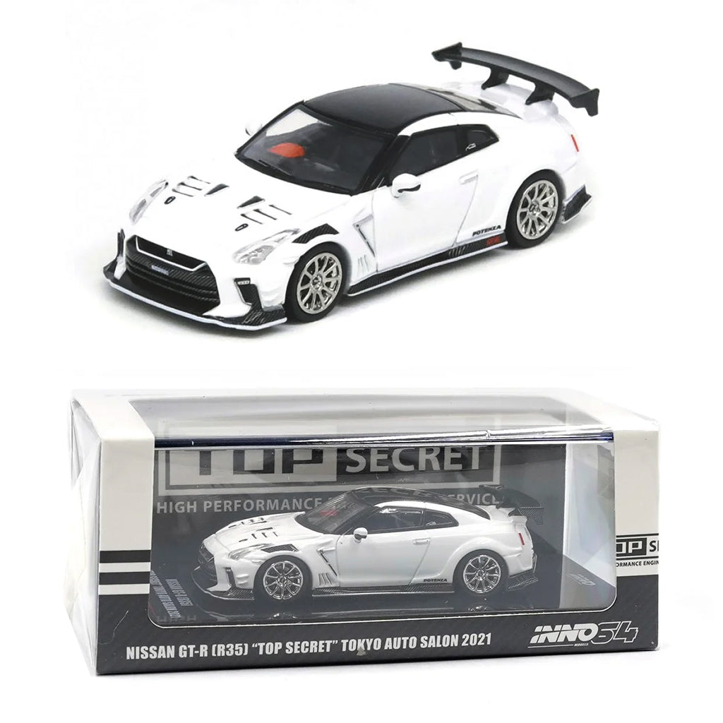 Inno64 Nissan GT-R R35 Top Secret Tokyo Auto Salon 2021 White (1:64)