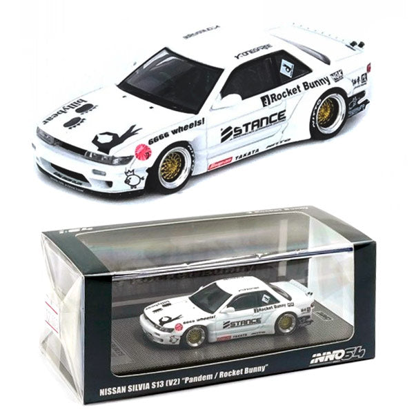Inno64 Nissan Silvia S13 Pandem Rocket Bunny V2 White (1:64)