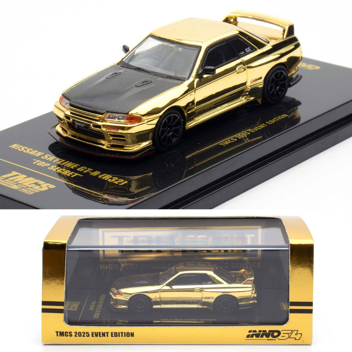 Inno64 Nissan Skyline GT-R R32 Top Secret Chrome Gold TMCS 2025 (1:64)