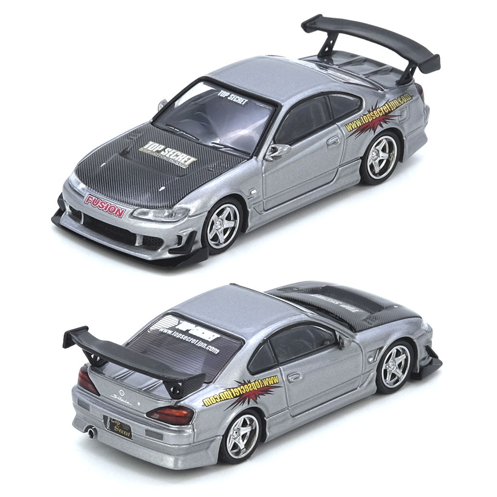 Inno64 Top Secret Nissan Silvia S15 Silver (1:64 Scale)