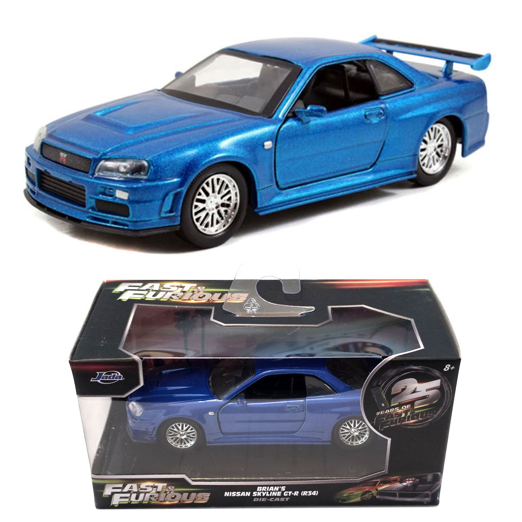 Jada Brian's Nissan Skyline GT-R (BNR34) Blue - Fast & Furious (1:32)