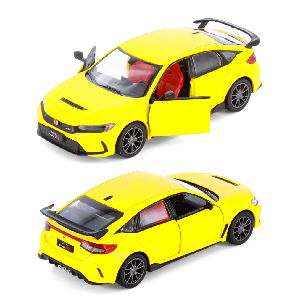 Kinsmart Honda Civic Type R 2024 Yellow (1:36 Scale Diecast Car)