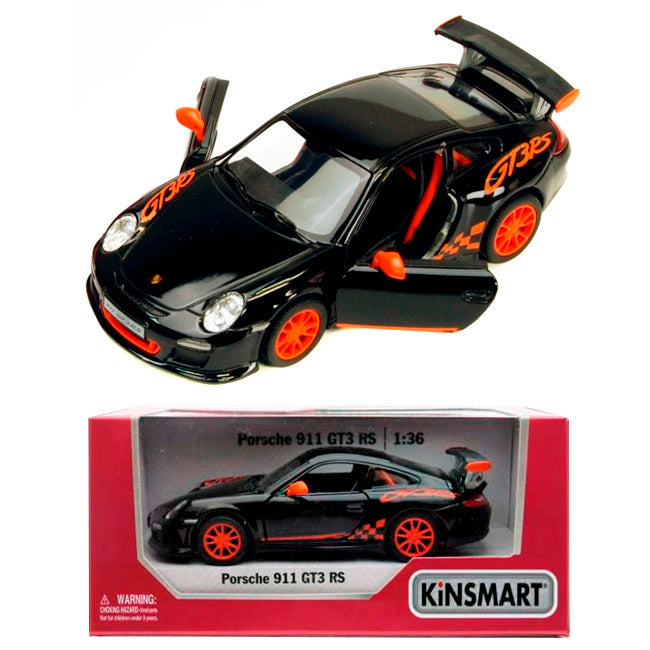 Porsche 911 GT3 RS Black / Orange (1/36) Kinsmart