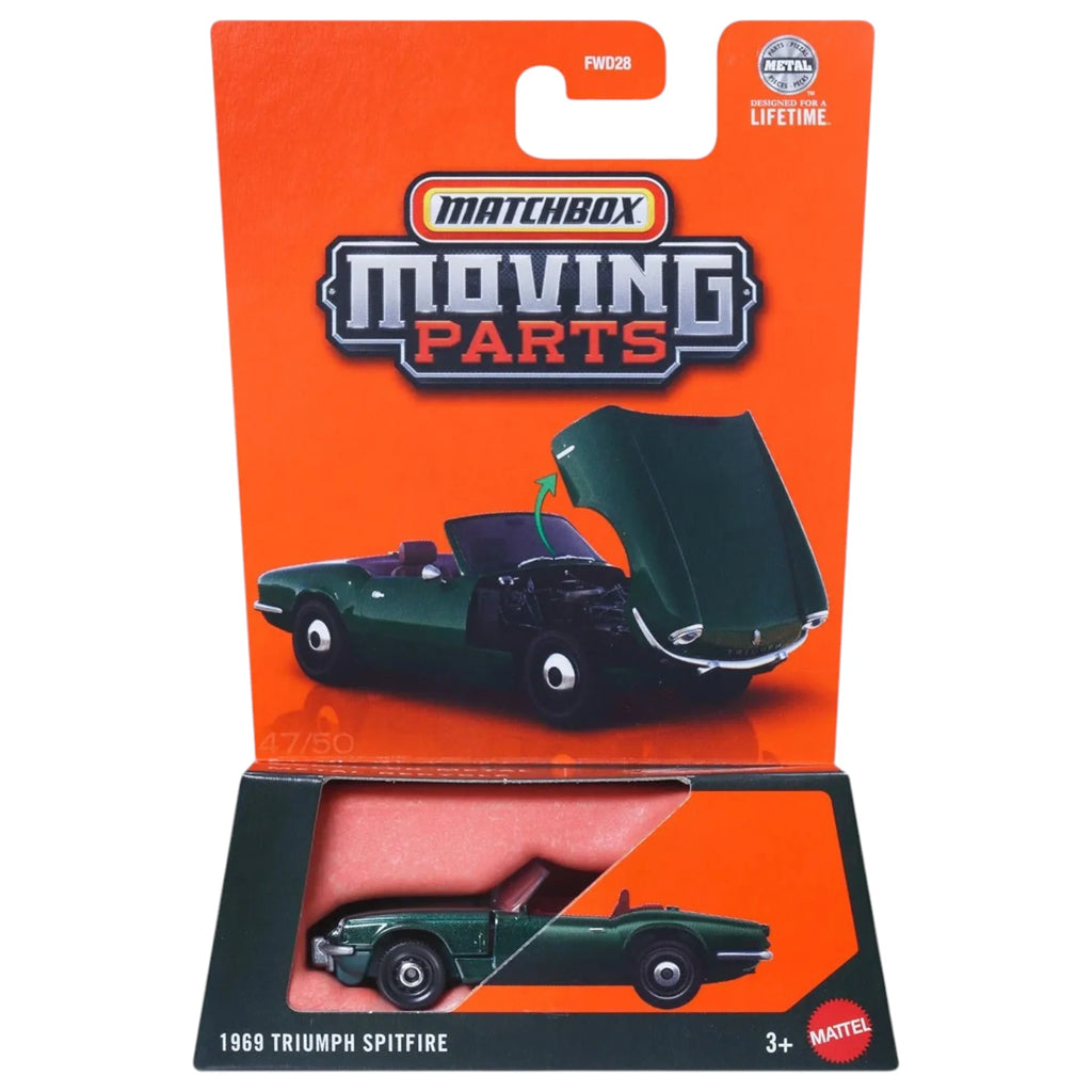 Matchbox Moving Parts 2025 - 1969 Triumph Spitfire Green (1:64 Scale)
