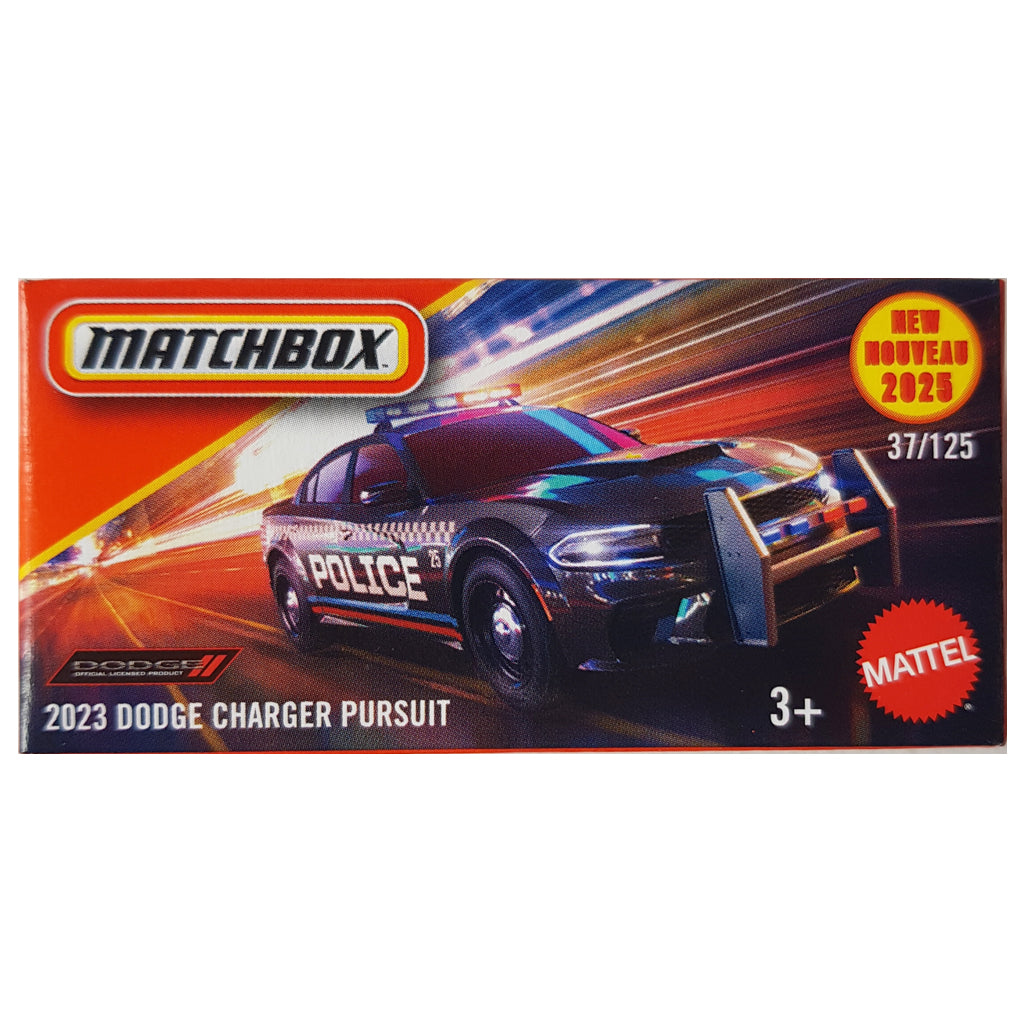 Matchbox Power Grabs - 2023 Dodge Charger Pursuit Black (JBV01) (1:64)