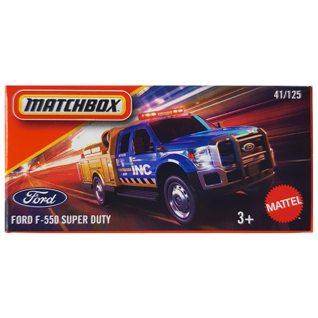 Matchbox Power Grabs - Ford F-550 Super Duty Blue/Yellow (JBV91) 1:64