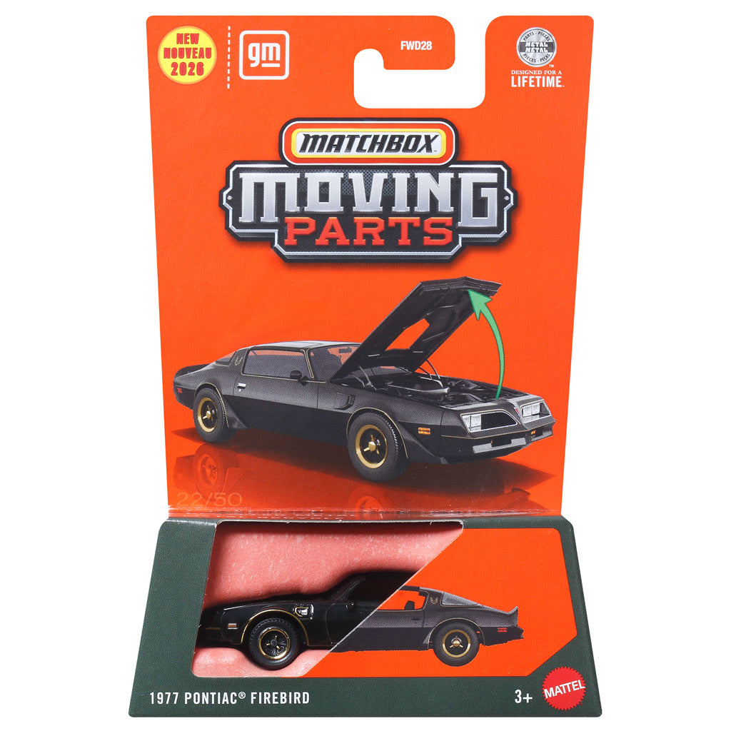 Matchbox Moving Parts 2026 - 1977 Pontiac Firebird Black (JHV29)