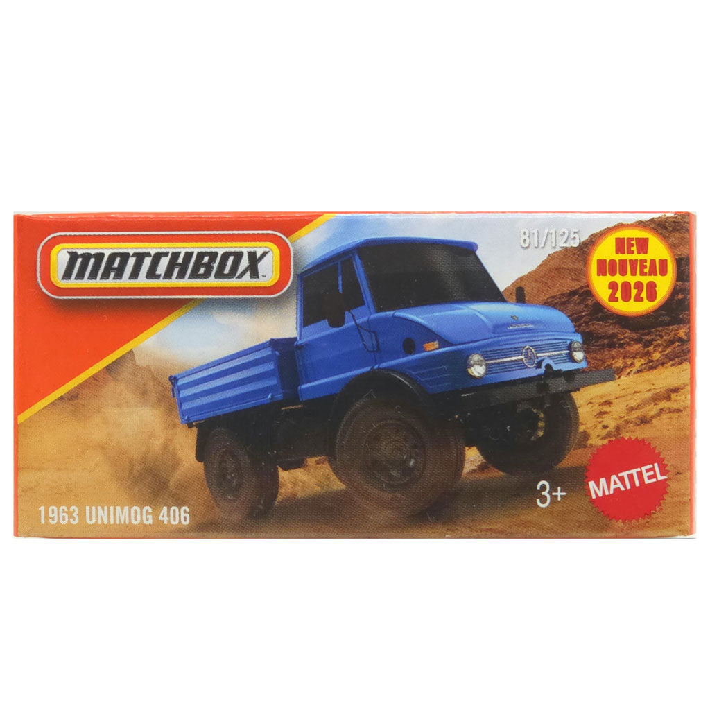 Matchbox Power Grabs - 1963 Unimog 406 Blue (2026 MBX Adventure)