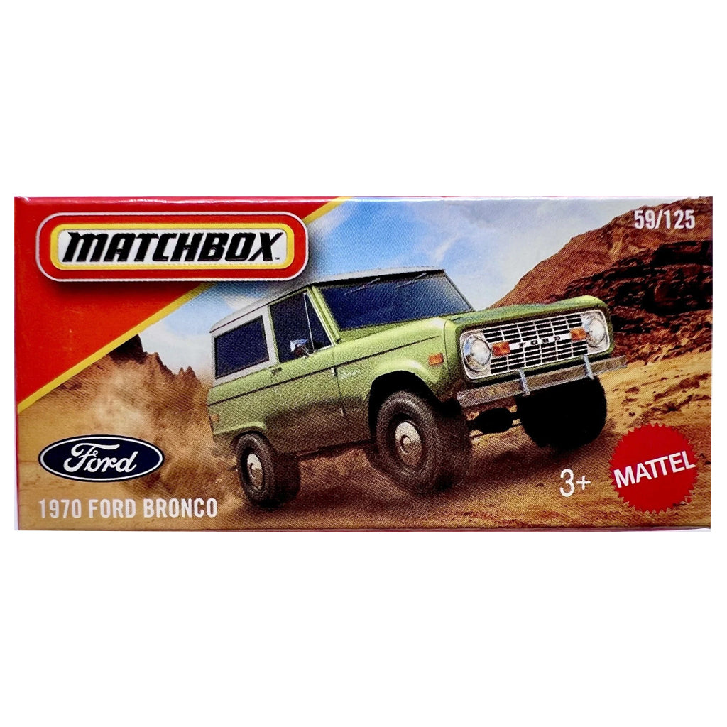 Matchbox Power Grabs - 1970 Ford Bronco Pale Green (JBV72) (1:64