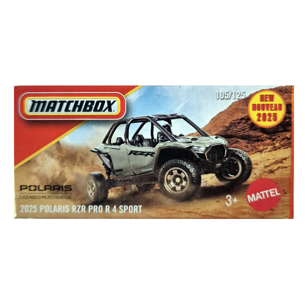 Matchbox Power Grabs - 2025 Polaris RZR Pro R 4 Sport Light Grey