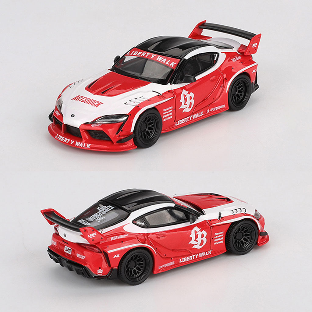 Mini GT LB Works Toyota GR Supra Red / White Liberty Walk (1103) 1:64