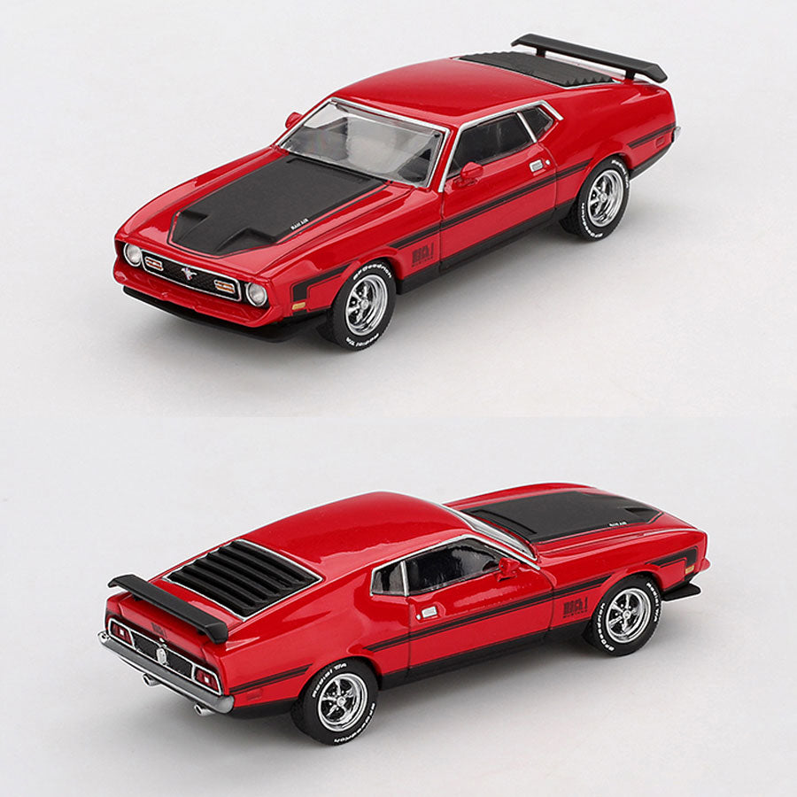Mini GT 1971 Ford Mustang Mach 1 Race Red (1122) (1:64 Scale)