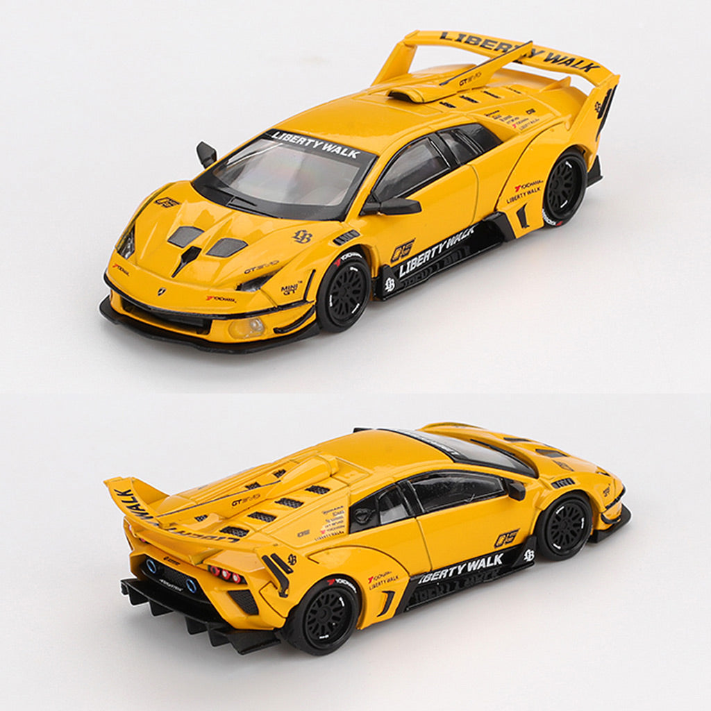 ミニカー LBWK MINI GT MURCIELAGO GT Evo Yellow Mini GT 1:64 LB-Silhouette WORKS MURCIELAGO GT Evo – Yellow