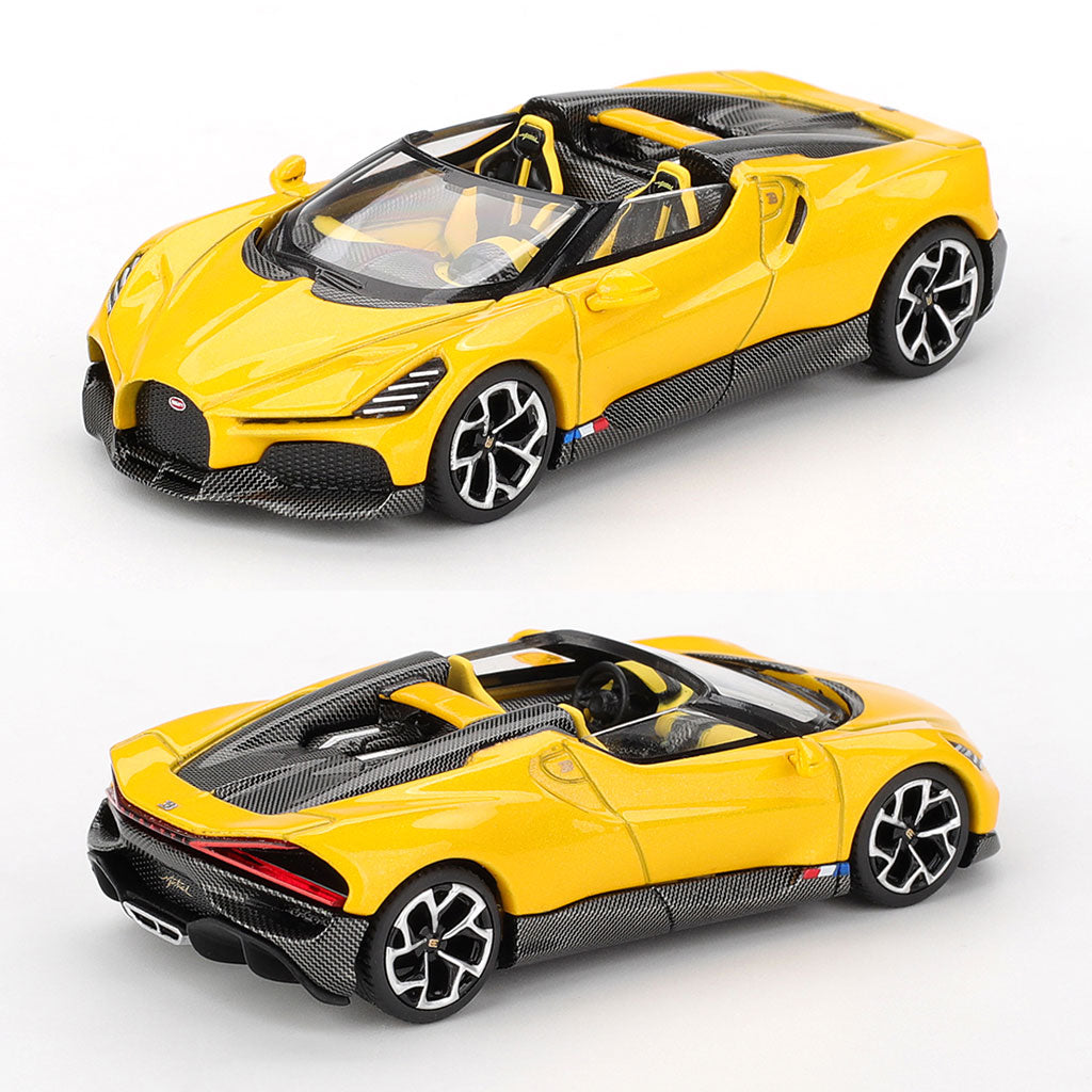 Mini GT Bugatti W16 Mistal Yellow (1137) (1:64 Scale)