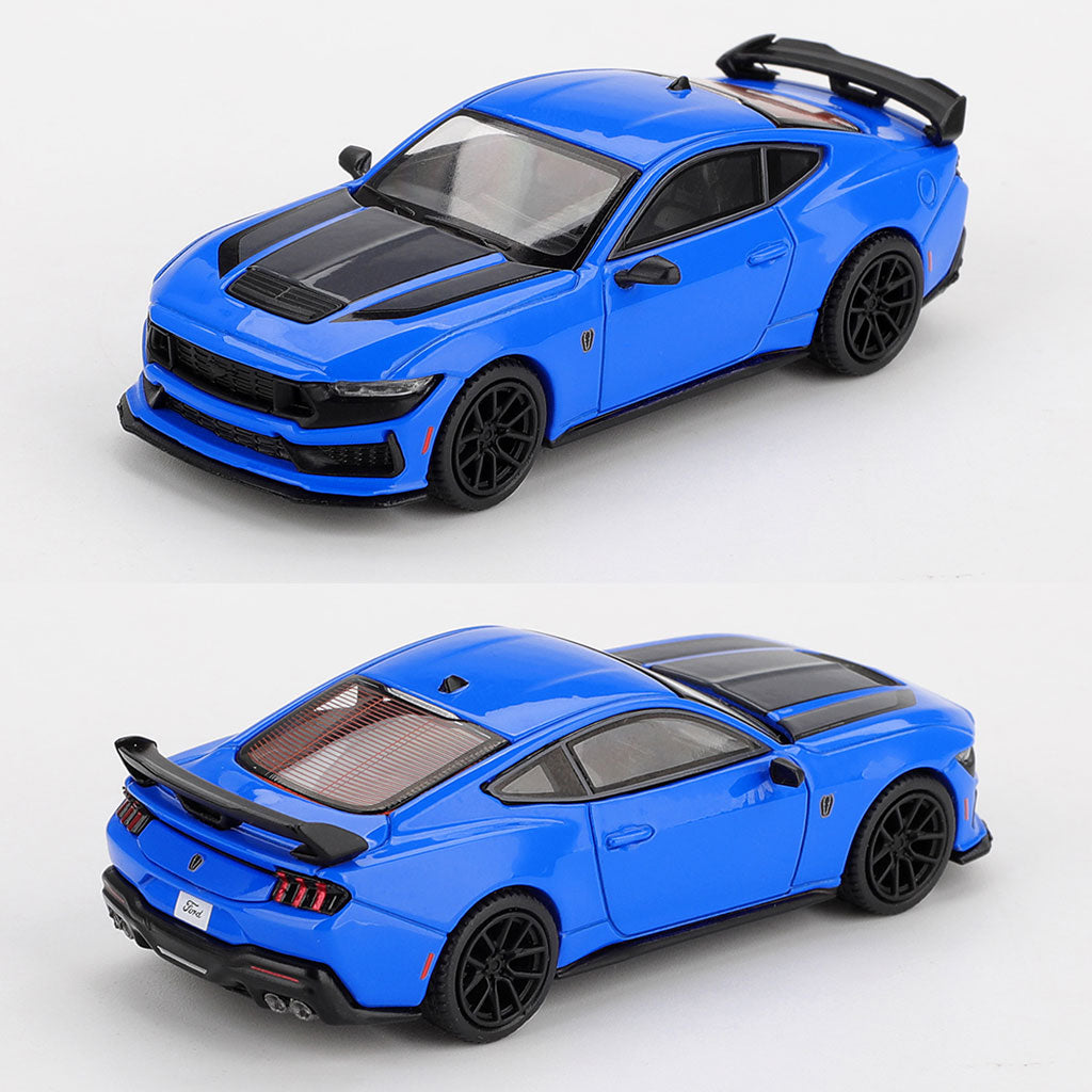 Mini GT 2024 Ford Mustang Dark Horse Grabber Blue (1141) (1:64 Scale)