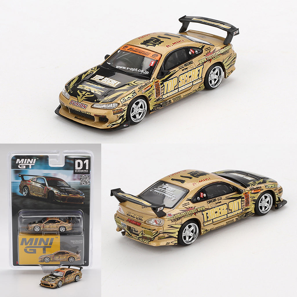 Mini GT Nissan Silvia S15 Gold Top Secret D1 Grand Prix (714) (1:64)