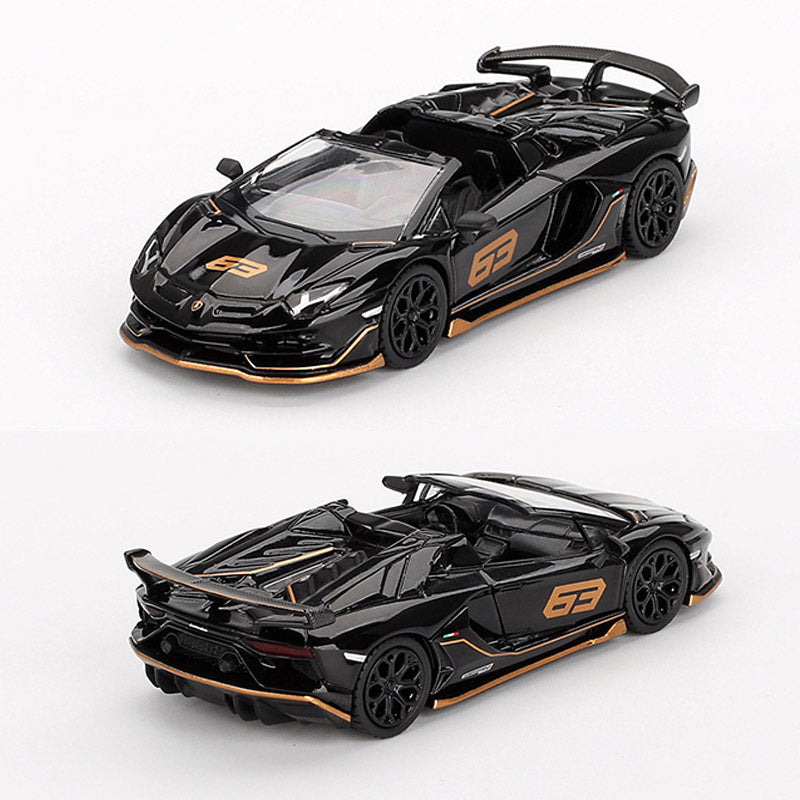 Mini GT Lamborghini Aventador SVJ 63 Roadster Nero Aldebaran (803)