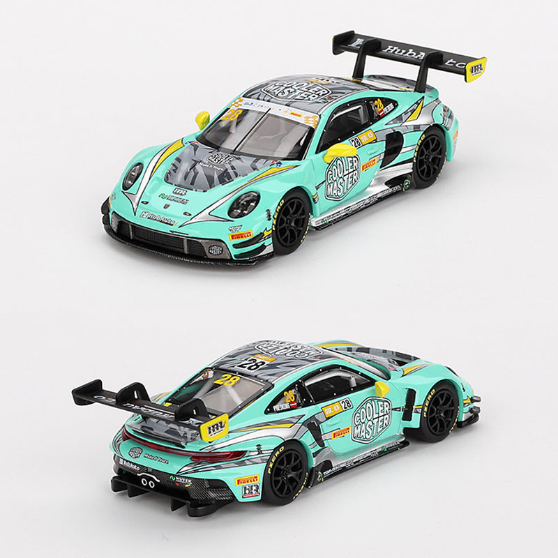 Mini GT Porsche 911 GT3 R #28 HubAuto 2023 FIA GT (804) (Damaged