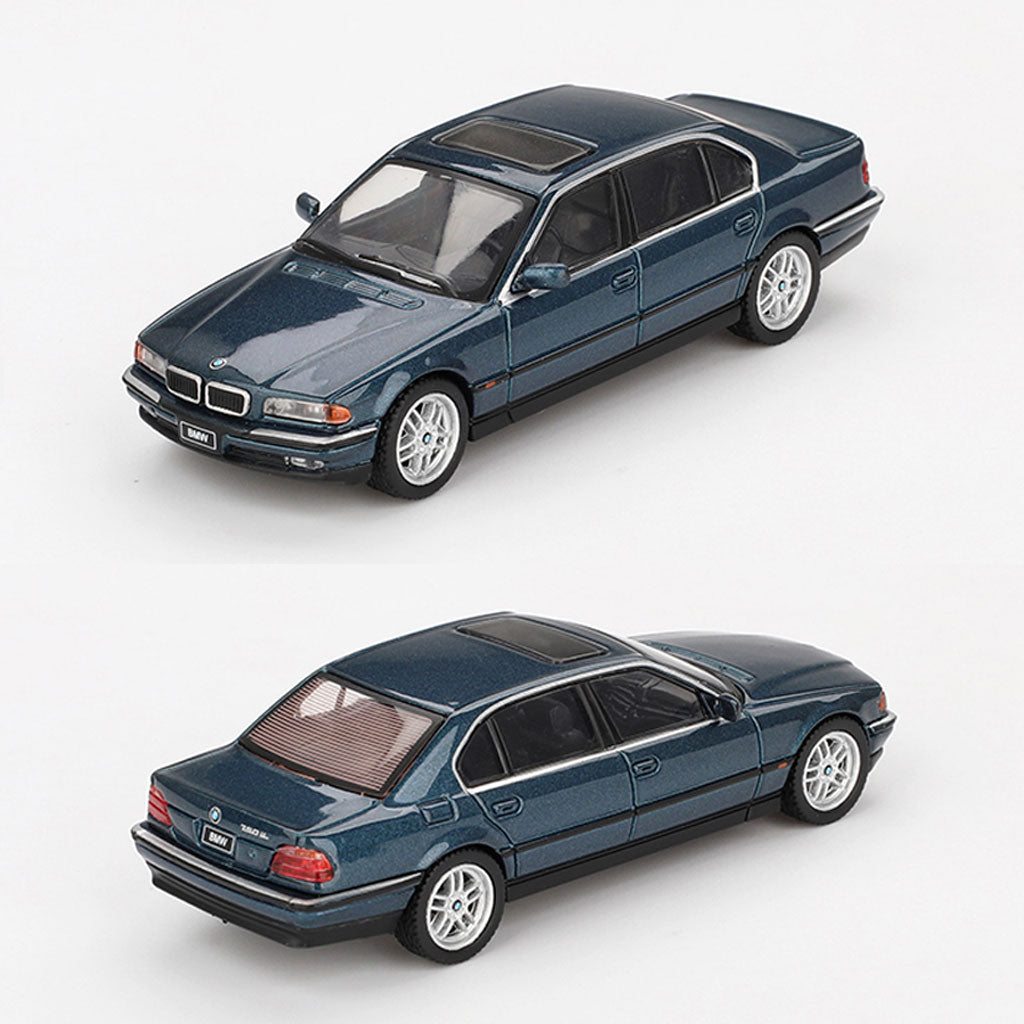 Mini GT BMW 750IL Sorrento Blue Metallic (894) (1:64 Scale)