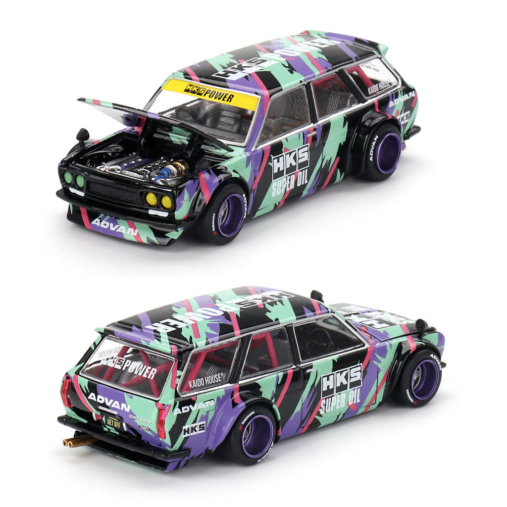 Mini GT Kaido House Datsun Kaido 510 Wagon HKS V1 (144) (1:64 Scale)