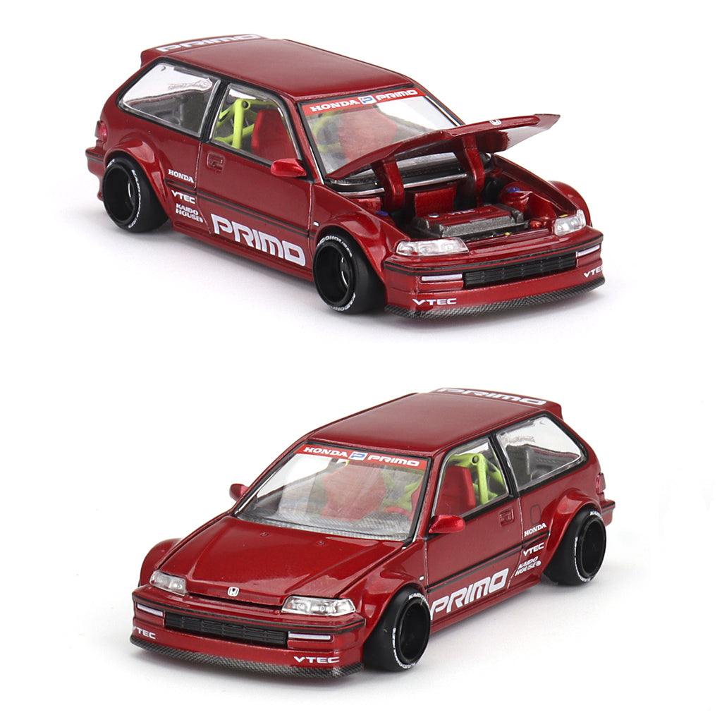 Mini GT Honda Civic EF Kaido Works V2 Red (156) (1:64 Scale)